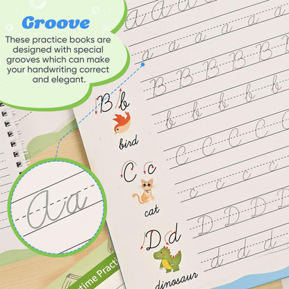 Grooved Cursive Handwriting Workbook for Beginners Kids Ages 8-12 | Cursive Writing Practice Book | Magic Ink Cursive Books with Riddles, Stories & Quotes | Handwriting Practice for Kids 8-10 Cursive