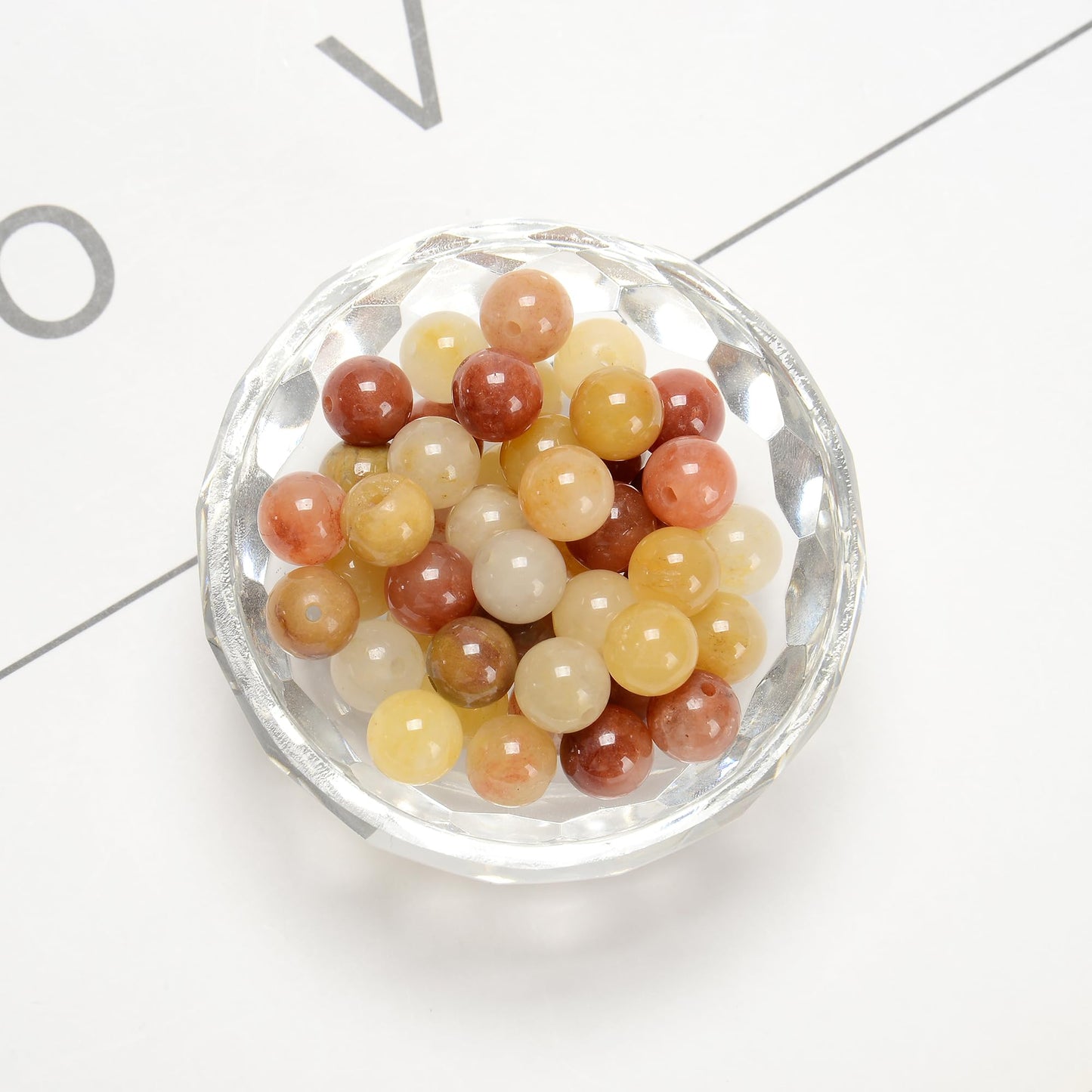 Land Long 120pcs(2 Strand/Set) 6mm Real Golden Jade Stone Beads with Energy Power, Smooth Round Gemstone Beads for Jewlery Bracelets Earrings Making DIY