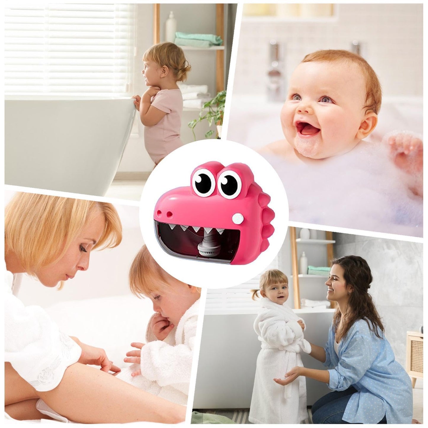 Bubble Bath Machine - bathtimes Cute Frogs Crocodiles Toys, Automatic Bath Bubble Maker, Interactive Water Play Solution, impacts Resistant ABS Body | Bathtub Toy for Boys & Girls Bathroom Fun