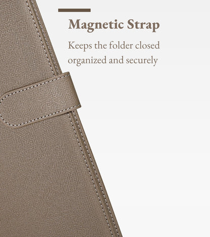 Zreal Padfolio Portfolio for Women and Men, Faux Leather Clipboard Folder with Document Organizer, Business Card & Pen Holder, Fits A4 Letter Size Legal pad for Work, Office & Conference (Taupe)