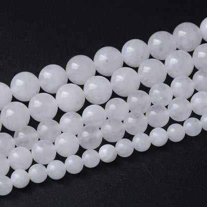 90pcs 4mm Natural White Jades Stone Beads Round Loose Spacer Beads for Jewelry Making DIY Bracelet,Energy Stone Healing Power (4mm, White Jade)