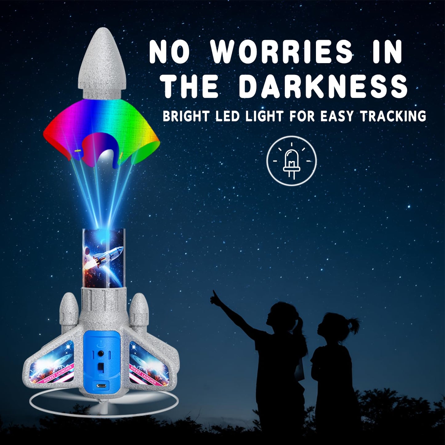 Rocket Launcher for Kids - 200 Ft of Flight Altitude, 2026 New Model Auto Electric Spinner Rocket Toys with Safe Parachute, Easter Birthday Gifts for Boys & Girls Age 6 7 9 10 11 12 8-13 Years Old