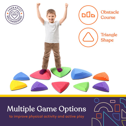 Special Supplies 10 Stepping Stones for Kids Indoor and Outdoor Balance Blocks Promote Coordination, Balance Strength Child Safe Rubber, Non-Slip Edging (Primary)