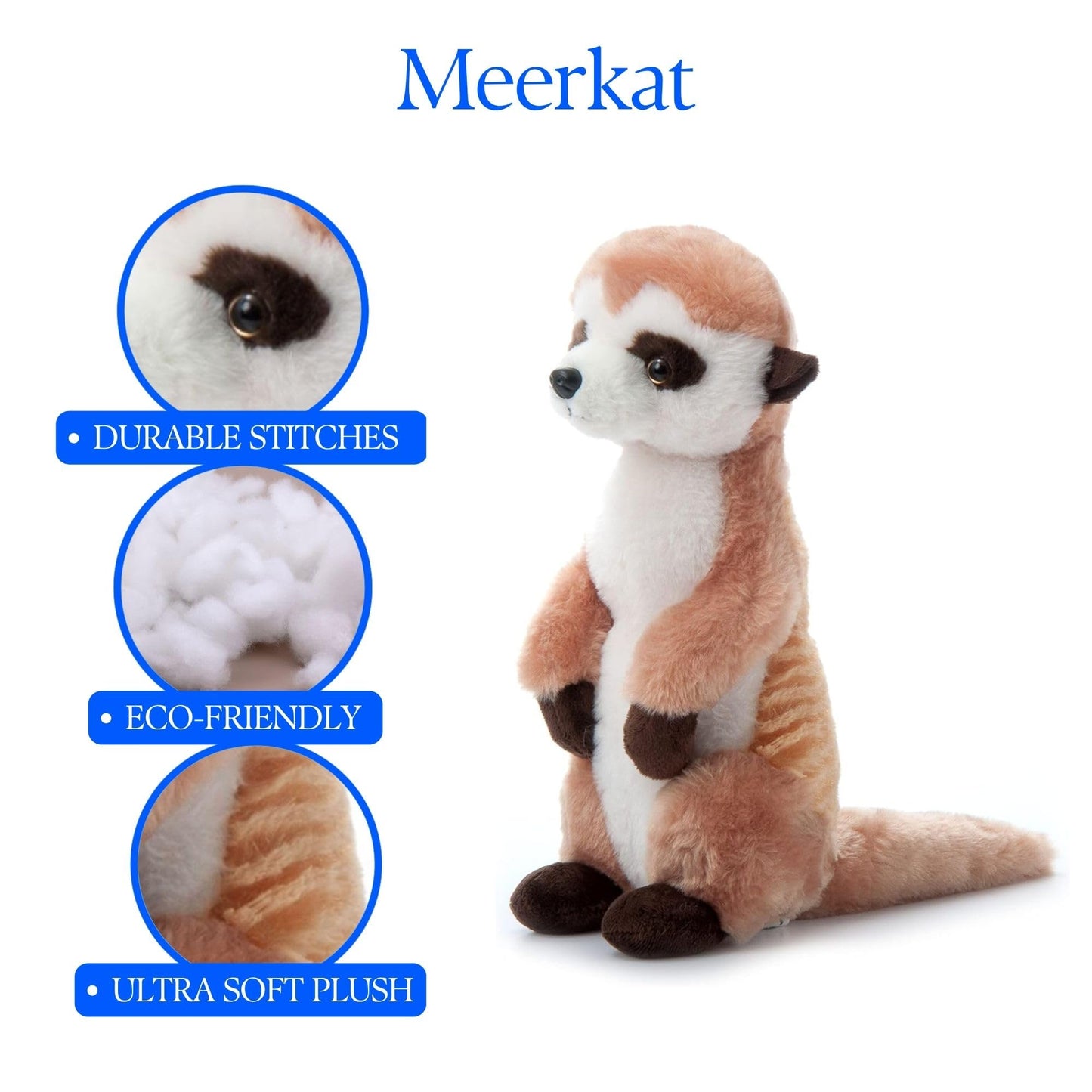 The Petting Zoo Meerkat Stuffed Animal, Gifts for Kids, Wild Onez Zoo Animals, Meerkat Plush Toy 12 inches