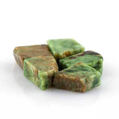 CRYSTALINES 5pcs Wholesale Natural Raw Chrysoprase Gemstone, Untreated Rough Stones, Bulk Loose Supplies, DIY Jewelry Making, Chakra Healing Crystals, Wire Wrapping, Gem Collection