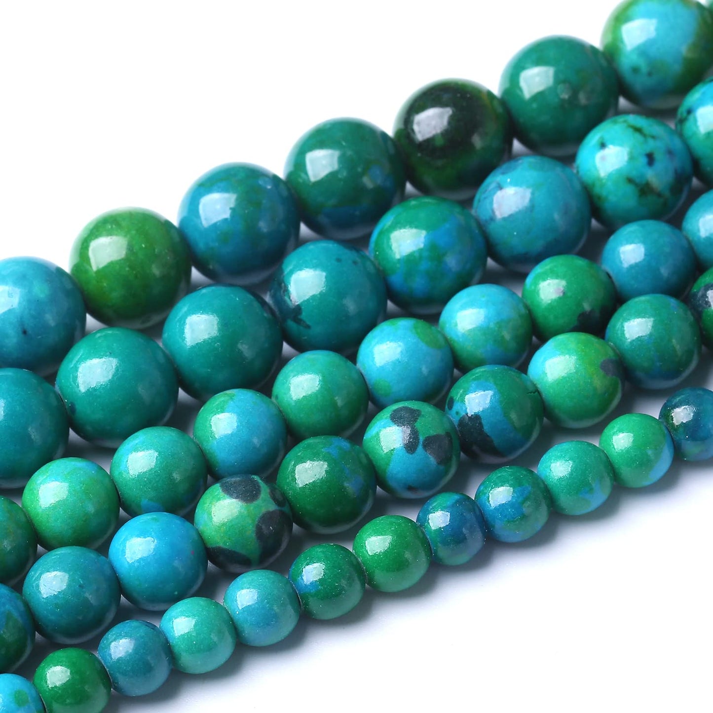 36PCS 10mm Natural Stone Beads Phoenix Chrysocolla Round Loose Gemstone Beads for Jewelry Making DIY Bracelet Necklace 15 Inch,Energy Stone Healing Power (10mm, Phoenix Chrysocolla Stone)