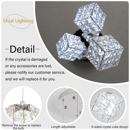 Shial Lighting 10-Lights Foyer Chandelier Modern Crystal Chandeliers Large Chandelier for High Ceilings,Crystal Pendant Light for Living Room Stairwell Dining Room Entryway
