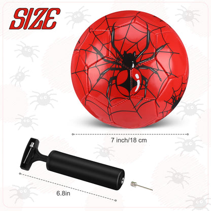HyDren Kids Size 3 Soccer Ball with Pump Official Cute Cartoon Toddler Soccer Durable Outdoor Indoor Sports Football Game Charity Gift for Kids Boys Girls 4 to 6(Spider)
