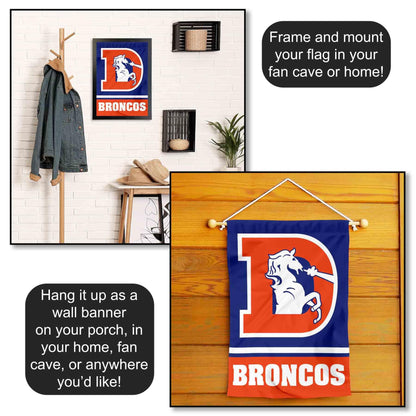 Denver Broncos Throwback Logo Double Sided Garden Flag