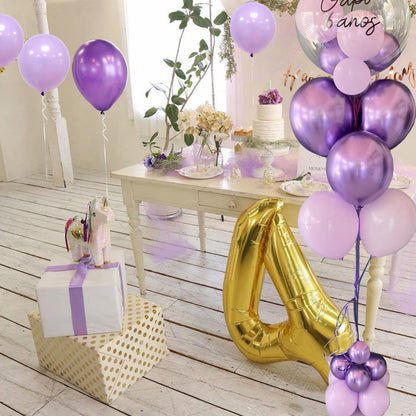 Purple Balloons Lavender Purple Balloon, 50 Pcs 12inch Lavender Lilac Purple Confetti Latex Balloons for Birthday Bridal Shower Wedding Party Decorations