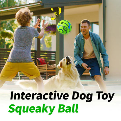 POTING Giggle Ball for Dogs 2 Pack, Glowing Interactive Dog Toys Balls, Rolling Squeaky Toy for Large Medium Small Dogs, Fun Giggle Sounds Attract Attention When Rolled or Shaken - 3.94 inch
