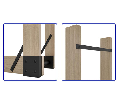 Fire Beauty Firewood Log Storage Rack 2-Pack Bracket Kit, Heavy Duty Adjustable Length,Triangular Stabilizer