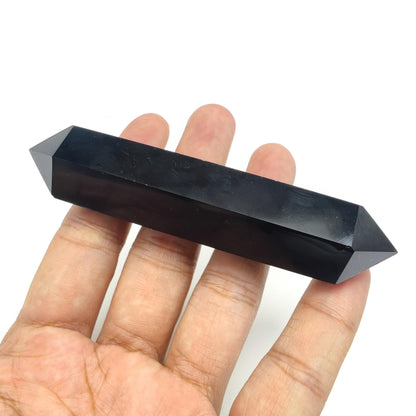 10cm Natural Crystal Tower Two Point Wand Obelisk 6 Faceted Crystals Point Chakra Stone Kit Home Decor Reiki Healing Gift (Dragon Blood Stone)