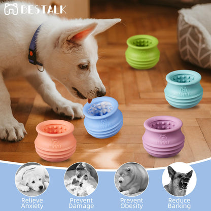 Bestalk Dog Enrichment Treat Toy, Long-Lasting Wobbly Interactive Freeze Lick Toys for Dogs, Stuffable Puzzle Feeder Toy for Boredom, Silicone Treat Dispensing Chew Toy (Baby Blue,M)
