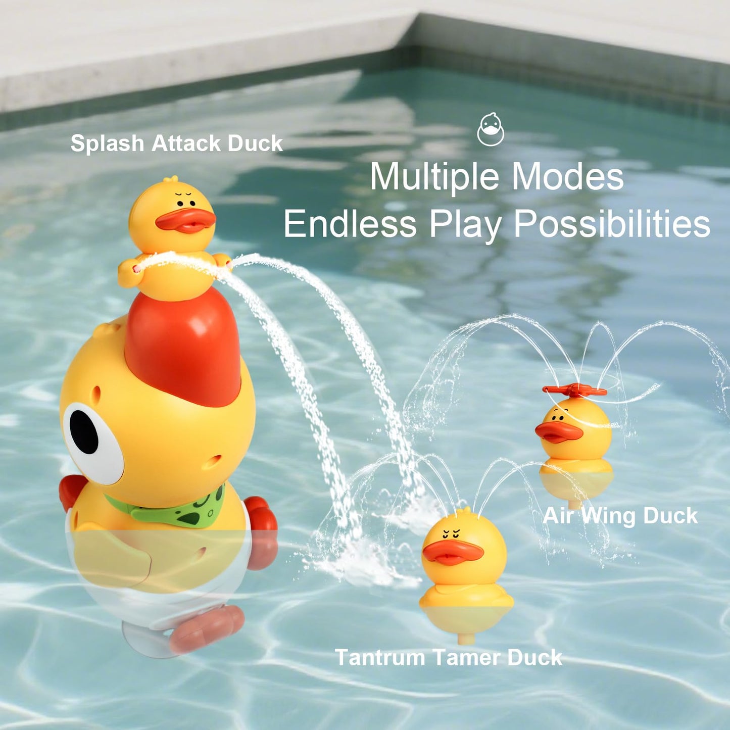 XYUYTOEI Baby Bath Sprayer Toy for Toddlers-Adjustable Water Flow Rinser with 3 Squirting Ducks & Bathtub Shower Head,Fun Bath Time Gift for 1 2 3 Year Old Kids, Babies & Newborns