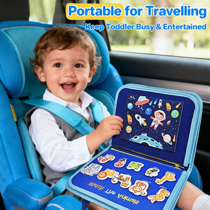 SYHLN Toddler Montessori Busy Board Toys for Little Boy Gifts: Educational Preschool Learning Travel Toys, Busy Book Learning Sensory Toys for Toddler Boys, Boys Dinosaur Christmas Birthday Gifts