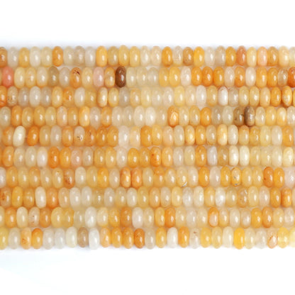 150PCS 2x4mm Natural Yellow Aventurine Jade Stone Rondelle Beads Abacus Disk Stone Beads Round Loose Spacer Gemstone Beads for DIY Bracelet Necklace Jewelry Making