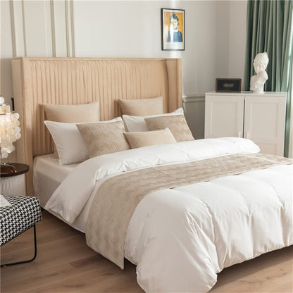 Fudaiki Bed Runner Solid Quilted Fleece Bed Throws for Foot of Bed Bedding Scarf Protection for Bedroom Hotel Full/Queen Beige