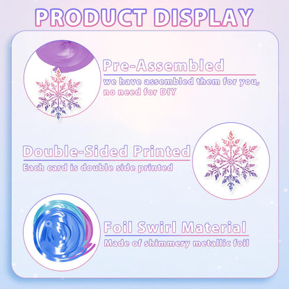 30Pcs Winter Snowflake Hanging Swirl, Frozen Snowflake Ceiling Streamers Hanging Decorations for Christmas Winter Wonderland Frozen Party Supplies