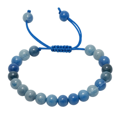 Amazing Gemstone Blue Aventurine Bracelet for Women Men's Gifts - Protection Healing Crystal Bracelet - 8mm Gemstone Beaded Adjustable Bracelet Pulseras Para Hombres Mujer Stocking Stuffers