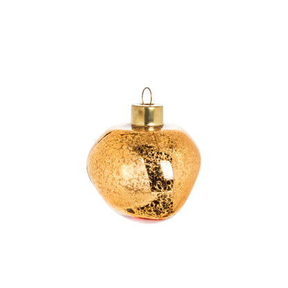 Abbott Collection Organic Shape Ornament. Set of 6 - Glass, Antique Gold (2 inches L)