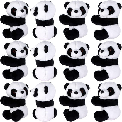 Haiabei 12Pcs Finger Panda Plush 4 inch Pandas Clips Curtain Holder Stand Note Memo Clips Photo Holder Cute Panda-s Toy Doll Finger Kids Toy,Home Decoration Plant Pots Bonsai Craft Decor