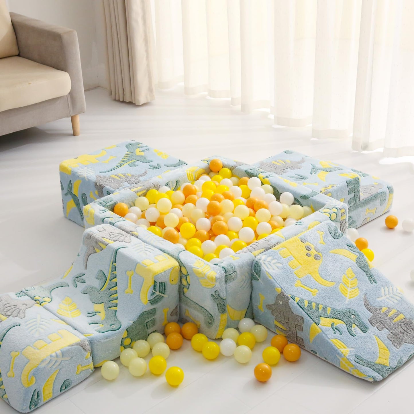 GOGOSO Ball Pit Balls for Toddlers Dogs Baby Boys Girls 2.2Inch Plasticball Toys for Kid Play Tent Birthday Slides Party Decor 170 pcs, Cream Yellow+ Macaron Yellow+ White