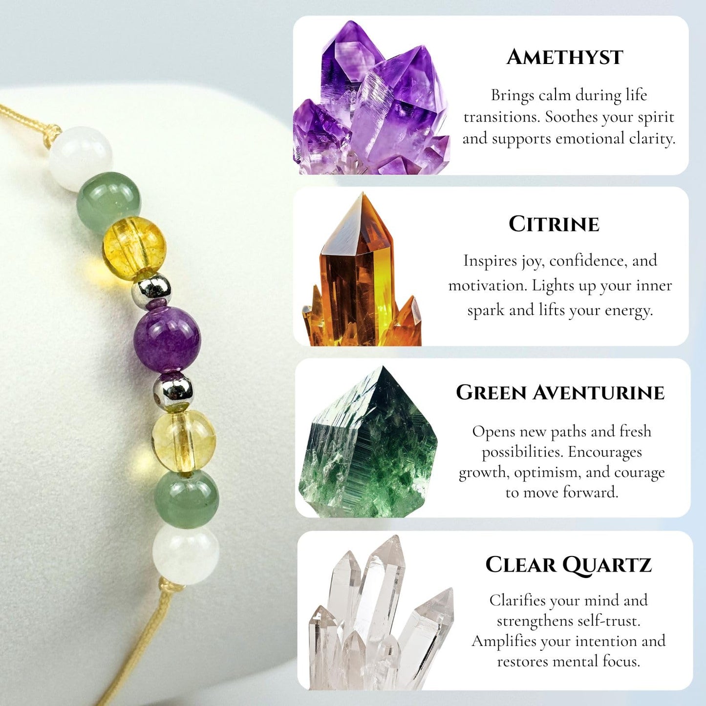 TLOEP New Chapter Crystal Bracelet, Graduation Gift for Women Men, Inspirational New Beginning Bracelet with Meaning Card, Gift for Daughter, Friend, Student, High School College Grad