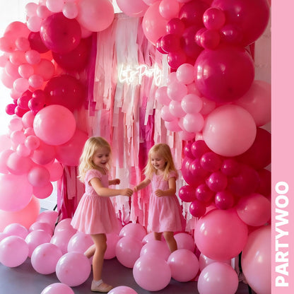 PartyWoo Pink Balloons 66pcs 12 Inch Pearl Metallic Mauve Magenta Fuchsia Hot Pink Confetti Latex Balloons for Gender Reveal Bridal Shower Baby Shower Princess Theme Birthday Party Decorations