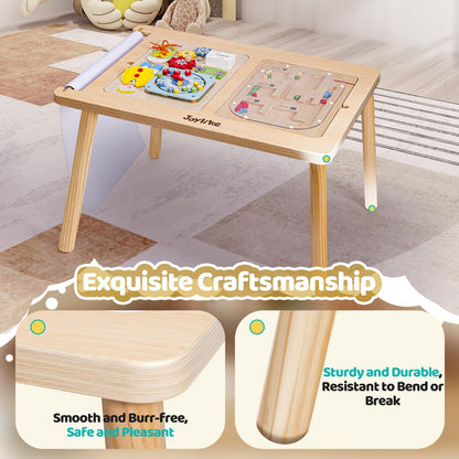 Joylike Sensory Table for Toddlers 1-3 with 2 Large Storage Bins, 4 Montessori Activity Boards and Paper Roll, Educational & Multi-Functional Gift for Kids Draw and Play