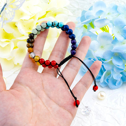 OZUEMUL Bead 7 Chakra Bracelet for Men Women, Healing Crystals Bracelet, Yoga Stone Beads Bracelets, Meditation Relax Anxiety Bangle for Women Men Bracelets