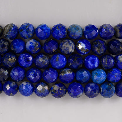 Angelstones Natural Lapis Lazuli Gemstone Stretch Bracelet, 4mm Faceted Round Beads, Crystal Healing for Women