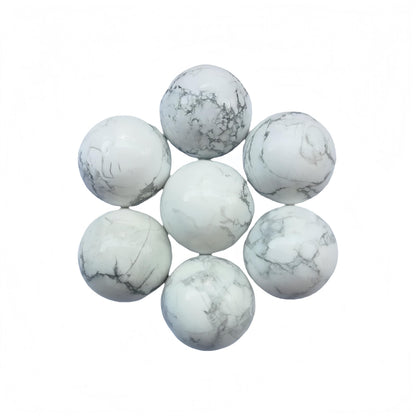 Sunshcat Natural White Howlite Turquoise 0.78 Inchs Crystals and Healing Stone Ball Set,Home Desktop Feng Shui Array Decoration(7 Pieces) ﻿