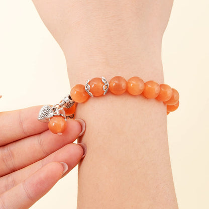 MEHUK Natural Stretch Gemstone Bracelet Healing Stone Beaded Bracelets for Women Men Gifts (Unisex) (Champagne)