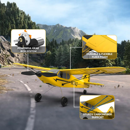 volantexrc RC Plane Trainer Sport Cub 3CH Remote Control Airplane with Prop Saver, 6-Axis Gyro Stabilizer & 3 Modes to Fly, Radio Controlled Aircraft RTF for Beginners and Adults (400mm,Yellow)