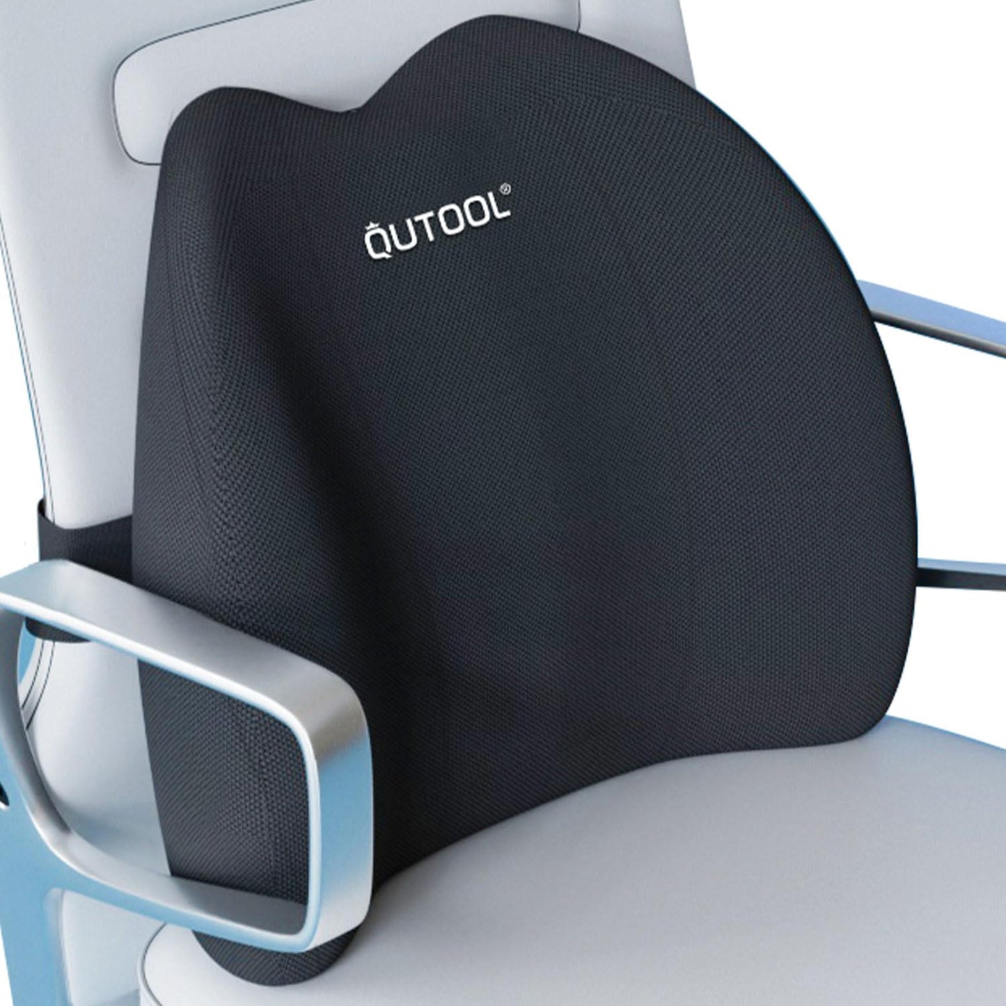 QUTOOL Lumbar Support Pillow for Office Chair, Memory Foam Low Back Support,Back Pain Relief, Ergonomic Back Cushion for Desk Chair,Gaming Chair,Adjustable Strap and Washable Cover
