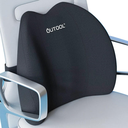 QUTOOL Lumbar Support Pillow for Office Chair, Memory Foam Low Back Support,Back Pain Relief, Ergonomic Back Cushion for Desk Chair,Gaming Chair,Adjustable Strap and Washable Cover