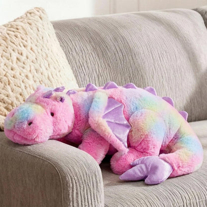 ARELUX Large 36in Cute Dragon Stuffed Animals Plush Toy Soft Colorful Pink Pterosaur Plushie Giant Fuzzy Dinosaur Pillow Plushies with Wings Cuddly for Friends Family Member