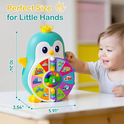 Musical Penguin Learning Toys for 1 Year Old Boy Gifts, Educational Baby Toys for 1-3 Year with 5 Themes, Sound & Light, First Word Teaching, 1st First Birthday Boy Girl Gifts for 12-18 Months