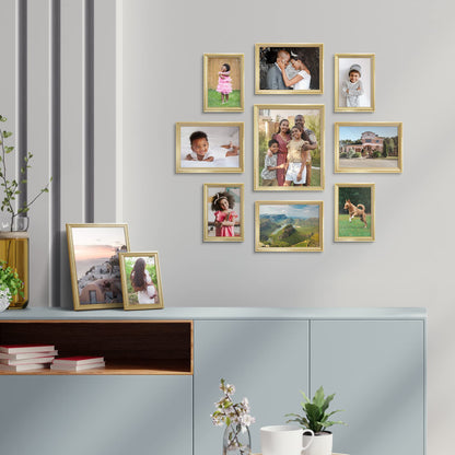 Icona Bay 5x7 Gold Picture Frame Beautifully Detailed Molding, Contemporary Picture Frame Set, Wall Mount or Table Top, Inspirations Collection