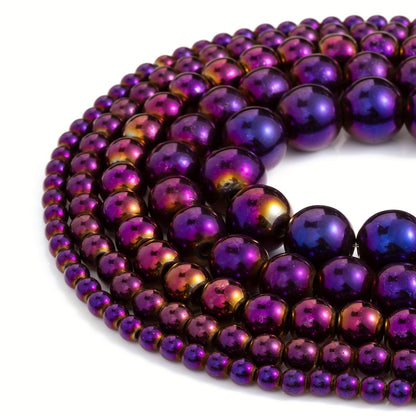 Zenkeeper Purple Hematite for Jewelry Making 8 MM Gemstones Loose Stone Beads