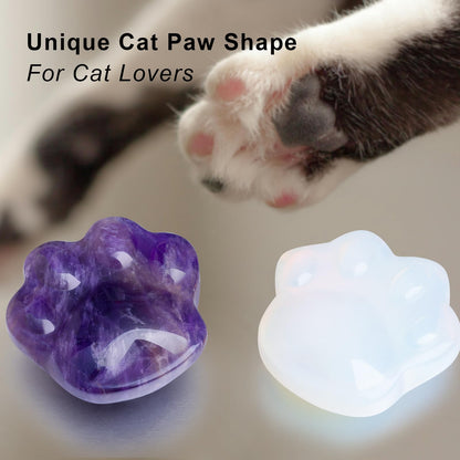 Cat Crystals Healing Stones, Rose Quartz Natural Worry Stone for Anxiety Stress Relief, Crystal Gifts for Cat Lover Women Men, Unique Gift for Meditation Energy Balance Crystal Decor (Rose Quartz)