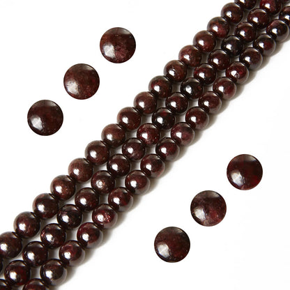 35pcs 10mm Garnet Beads Natural Gemstone Beads Round Loose Beads for Jewelry Making