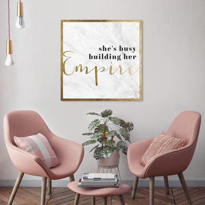 The Oliver Gal Artist Co. Typography and Quotes Wall Art Canvas Prints 'Building Her Empire' Empowered Women Quotes and Sayings