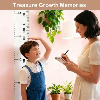Height Chart for Kids, Growth Chart for Wall, 77"x7.9" Premium Canvas Removable Height Chart for Kids Baby Child Toddler Boys Girls Height Measurement for Wall (Black & White)