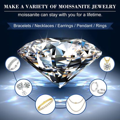 4 Carats Moissanite Stone Lab Grown Simulated Diamond Loose D Color VVS1 Princess Cut Moissanite Loose Stones with GRA Certificate for Ring Earrings Pendant Bracelets Jewelry Making Women's Day Gift