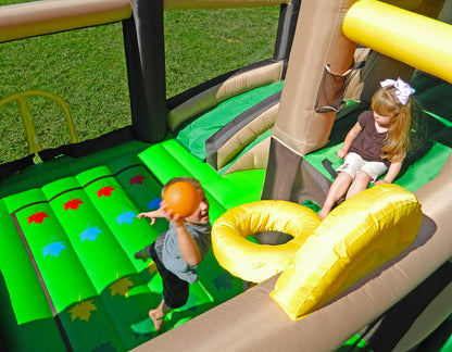 Island Hopper Fort All Sport 7-in-1 Kids Inflatable Bounce House – Climbing Wall, Slide, Soccer Goal, Basketball Hoop & More – Outdoor & Indoor Bounce House with Durable PVC & Fast Setup