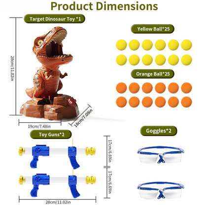 Siwuoke Dinosaur Shooting Game with Auto-Moving Target, 2 Air Blasters & 50 Foam Balls, Interactive Toy for Kids, Gift for Boys & Girls Ages 3 4 5 6 7 8 Years Old
