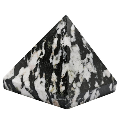 Amazing Gemstone Black and White Tourmaline Pyramid Crystal Healing Stones - 1" Great Pyramid Figurine of Natural Stone Pyramid for Meditation, Reiki, Chakra Balancing and Crystal Pyramids Grid