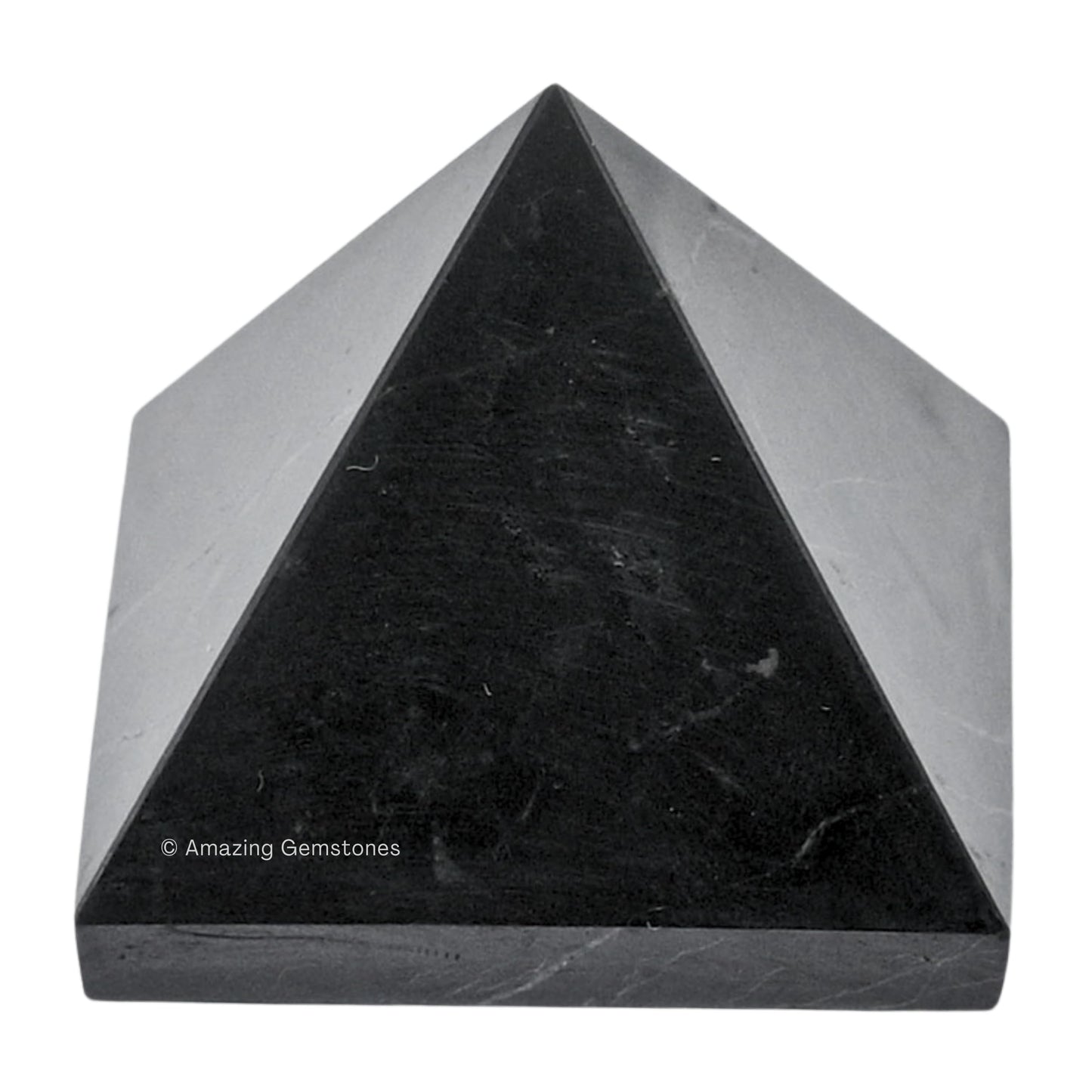 Amazing Gemstone Shungite Pyramid Crystal Healing Stones - 1.5" Great Pyramid Figurine of Natural Stone Pyramid for Meditation, Reiki, Chakra Balancing and Crystal Pyramids Grid